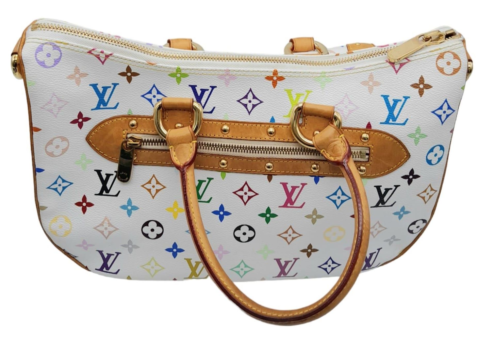 Louis Vuitton Sologne White Multicolour Monogram Handbag. Quality leather throughout, gold toned - Image 4 of 9