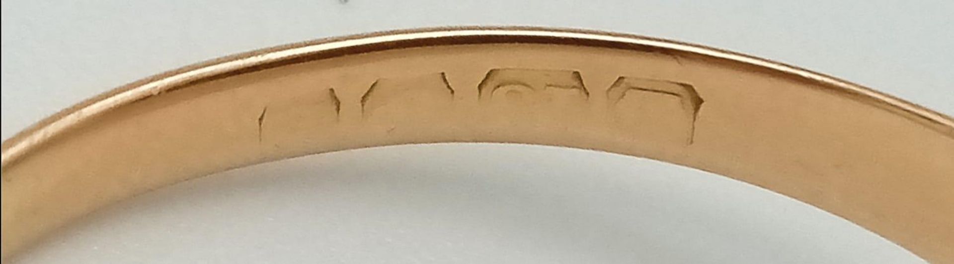 A Vintage 18K Yellow Gold Signet Ring. Size T/U. 4.32g weight. - Bild 10 aus 11