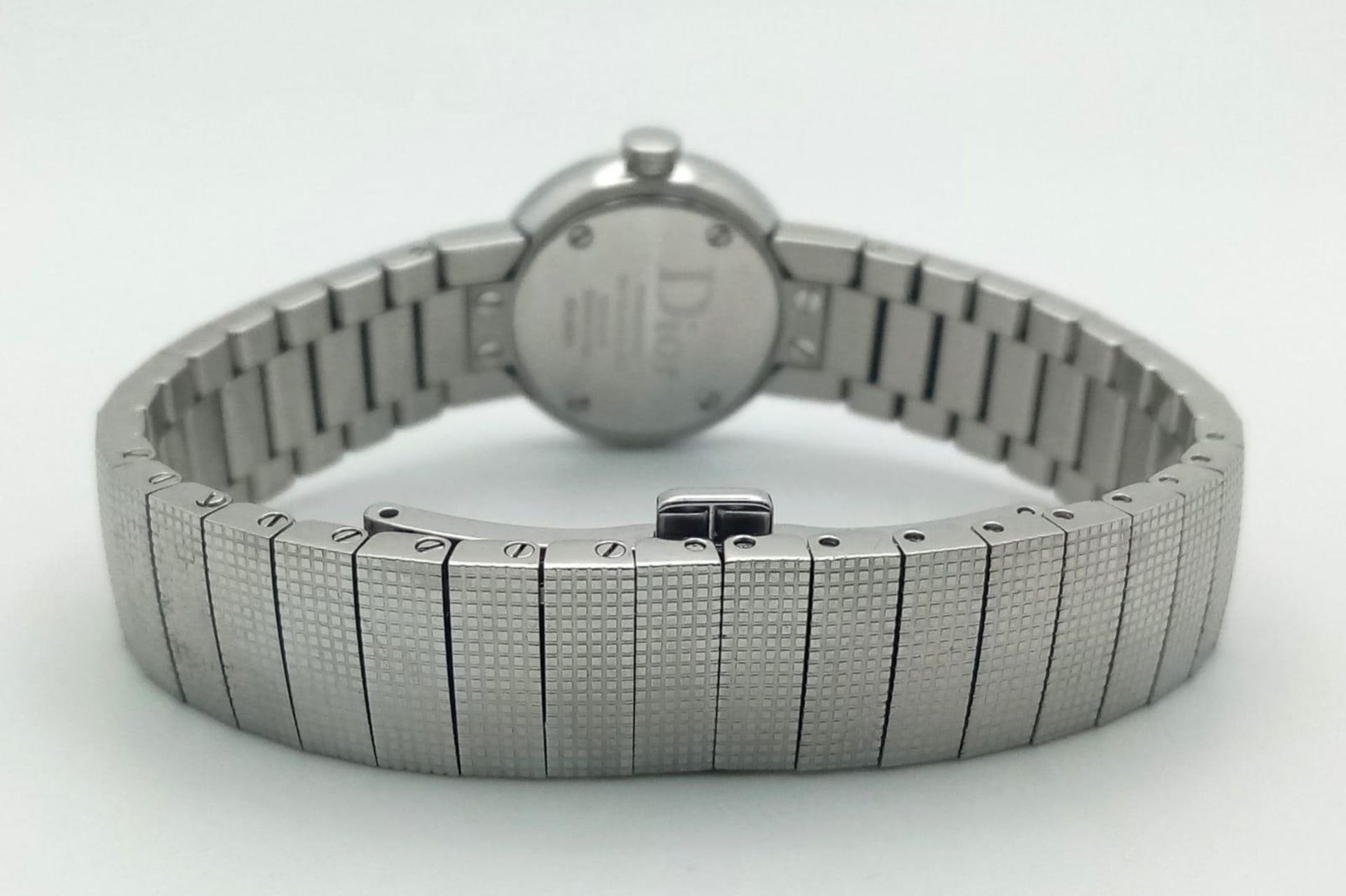 A Designer Christian Dior Quartz Ladies Watch. Stainless steel bracelet and case - 23mm. White dial. - Image 9 of 10
