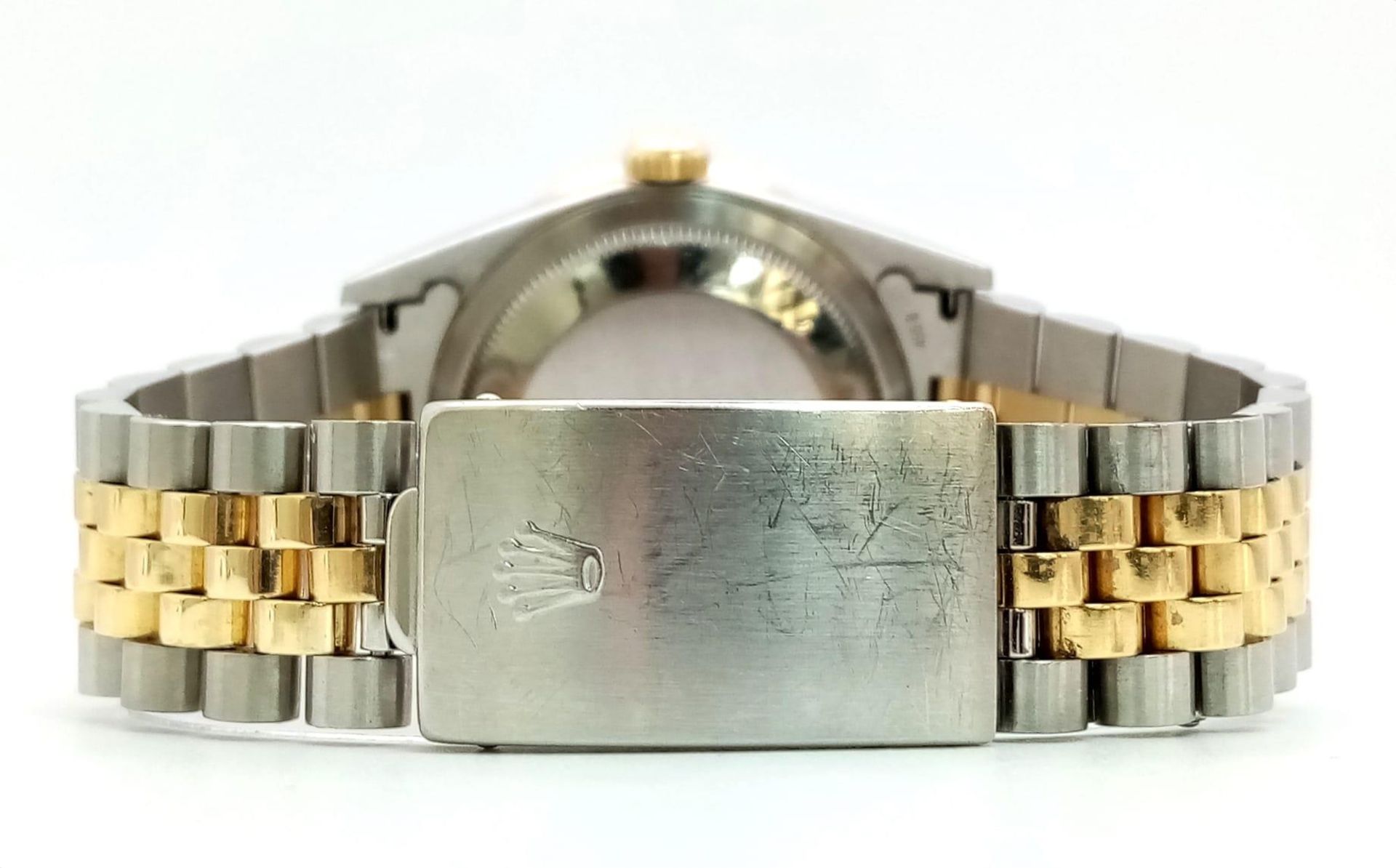 A Rolex Oyster Perpetual Datejust Bi-Metal Diamond Gents Watch. Gold, stainless steel and diamond - Image 8 of 15