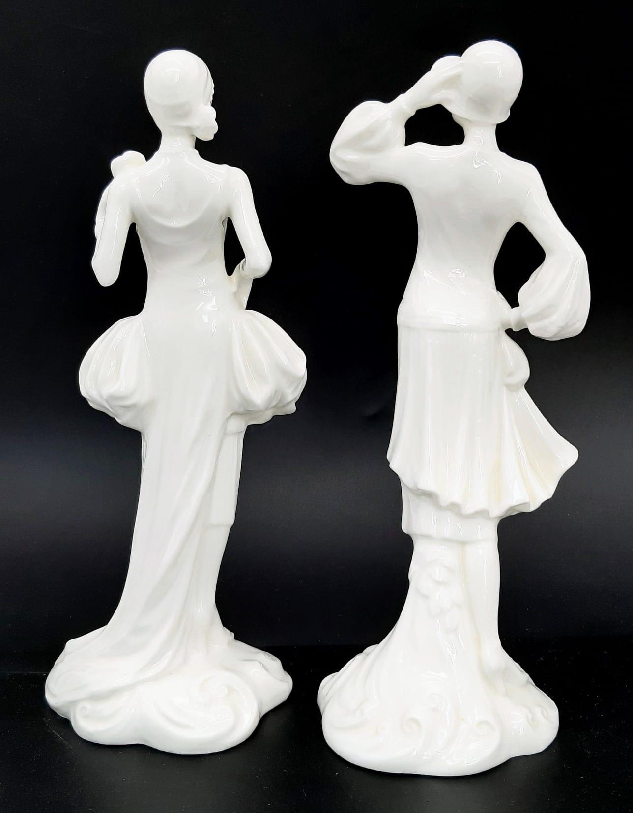 A pair of Royal Worcester bone china figurines, Annie and Kitty, from the 1920's Vogue Collection, - Image 3 of 5