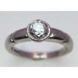 A 9K White Gold Diamond Solitaire Dress Ring. 0.25ct. Size L. 3.1g total weight. Ref: 7030