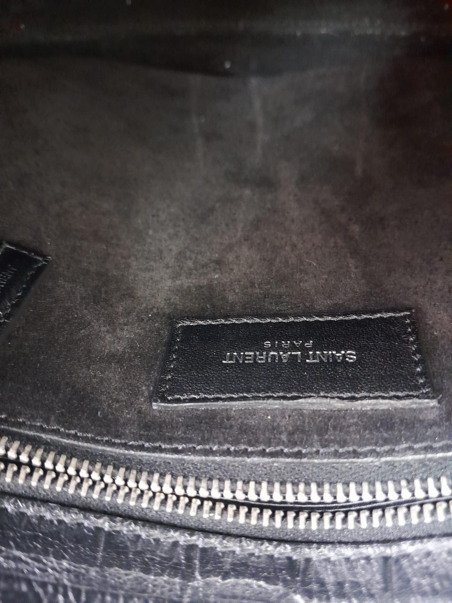 A Saint Laurent Sac de Jour Handbag. Crocodile embossed leather exterior with silver hardware and - Bild 18 aus 21