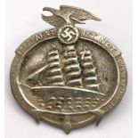 3rd Reich Seefahrt “Sea Ships Are Needed” Fund Raising Tinnie Badge.