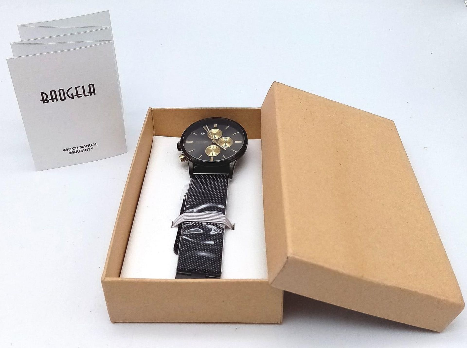 Unworn, Men’s Chronograph Sports Date Watch by Baogela. 45mm including Crown. Comes with Box and - Image 16 of 17