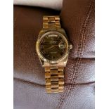 Rolex DayDate 18k Rose Gold 118205F 2012 with card and spare link, in full working order. No Box,