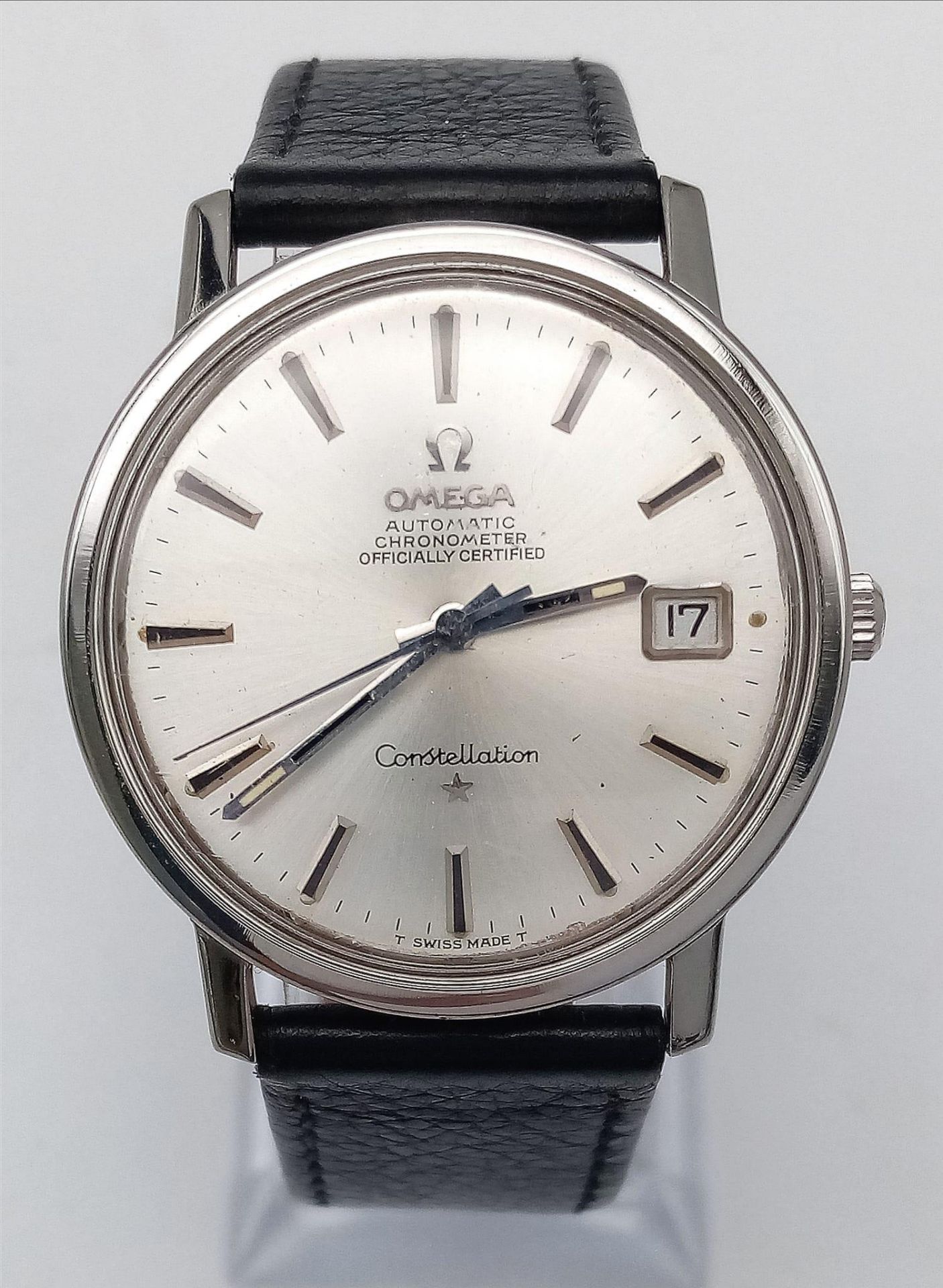 Omega Constellation Chronometer Men's Watch. Automatic movement, leather strap, 32mm dial. Circa - Image 3 of 13