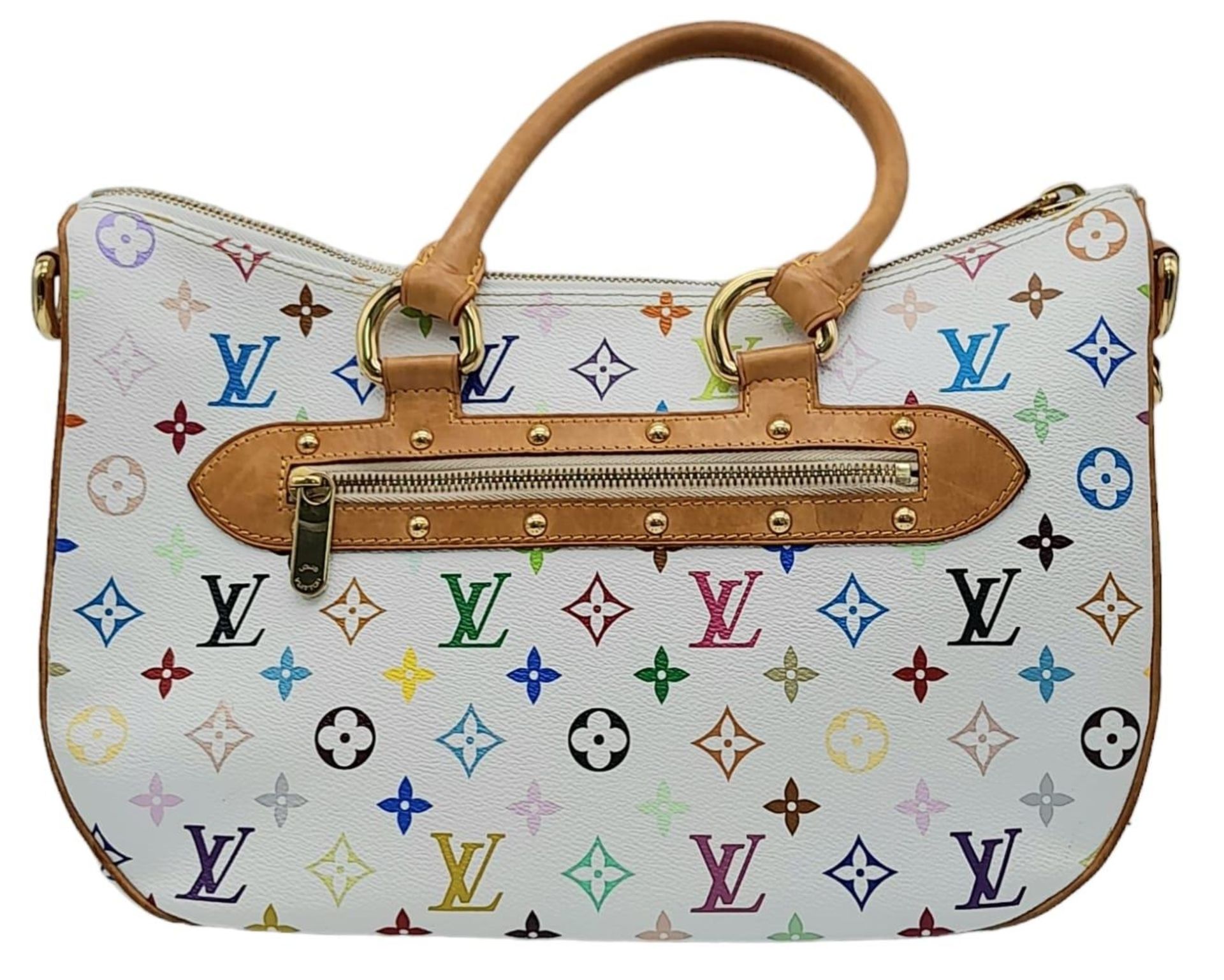 Louis Vuitton Sologne White Multicolour Monogram Handbag. Quality leather throughout, gold toned - Image 3 of 9