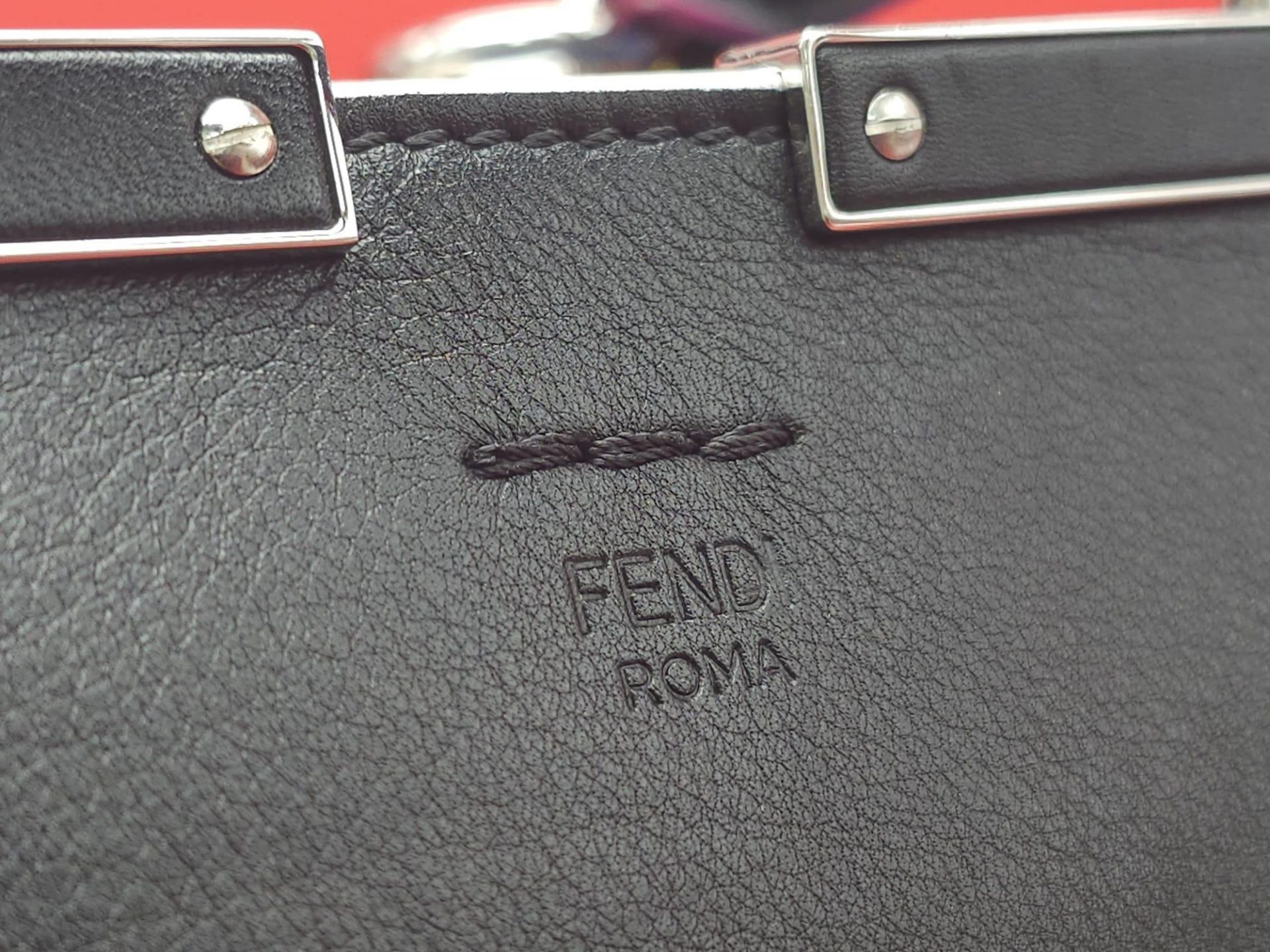 A Fendi Black 3 Jours Handbag. Black leather exterior with multi-colour trim. Features soft wings - Bild 10 aus 15