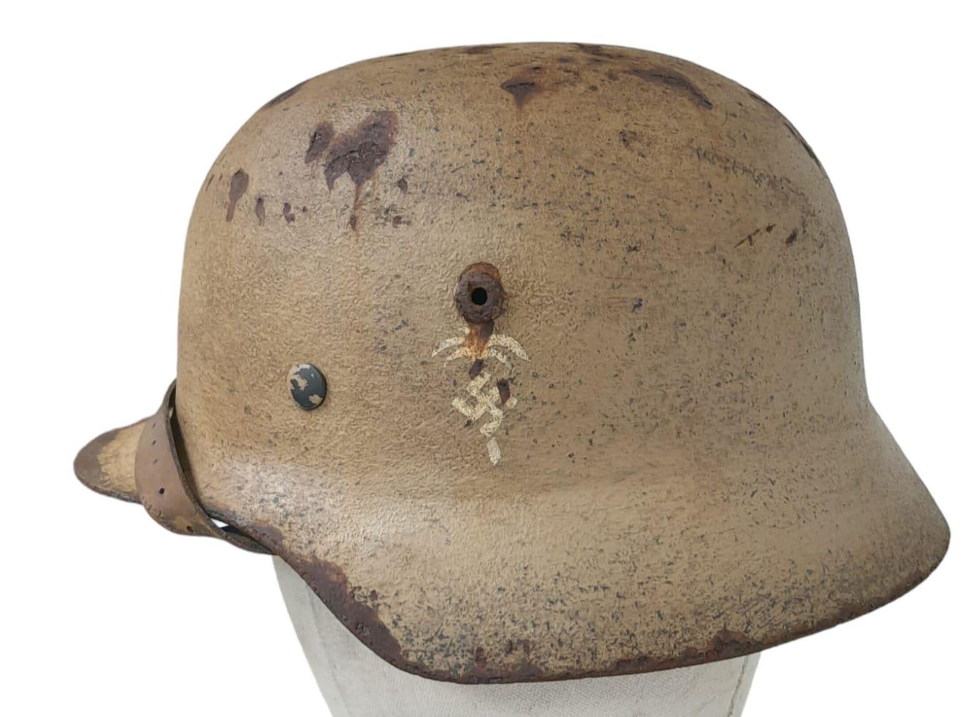 WW2 German M35 Africa Corps Helmet with liner. - Bild 4 aus 9