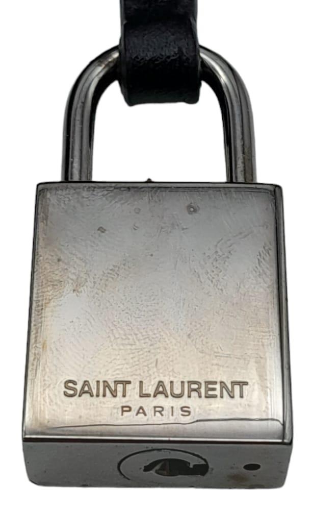 A Saint Laurent Sac de Jour Handbag. Crocodile embossed leather exterior with silver hardware and - Image 8 of 11