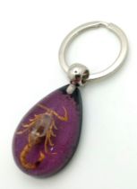 Beauty and the Beast - A Scorpion Lavender Key Ring. 7cm