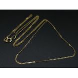 A 9K Yellow Gold Disappearing Necklace. 45cm. 0.76g weight.