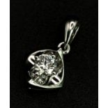 18K WHITE GOLD DIAMOND SOLITAIRE PENDANT 0.19CTW WEIGHT: 1.2G