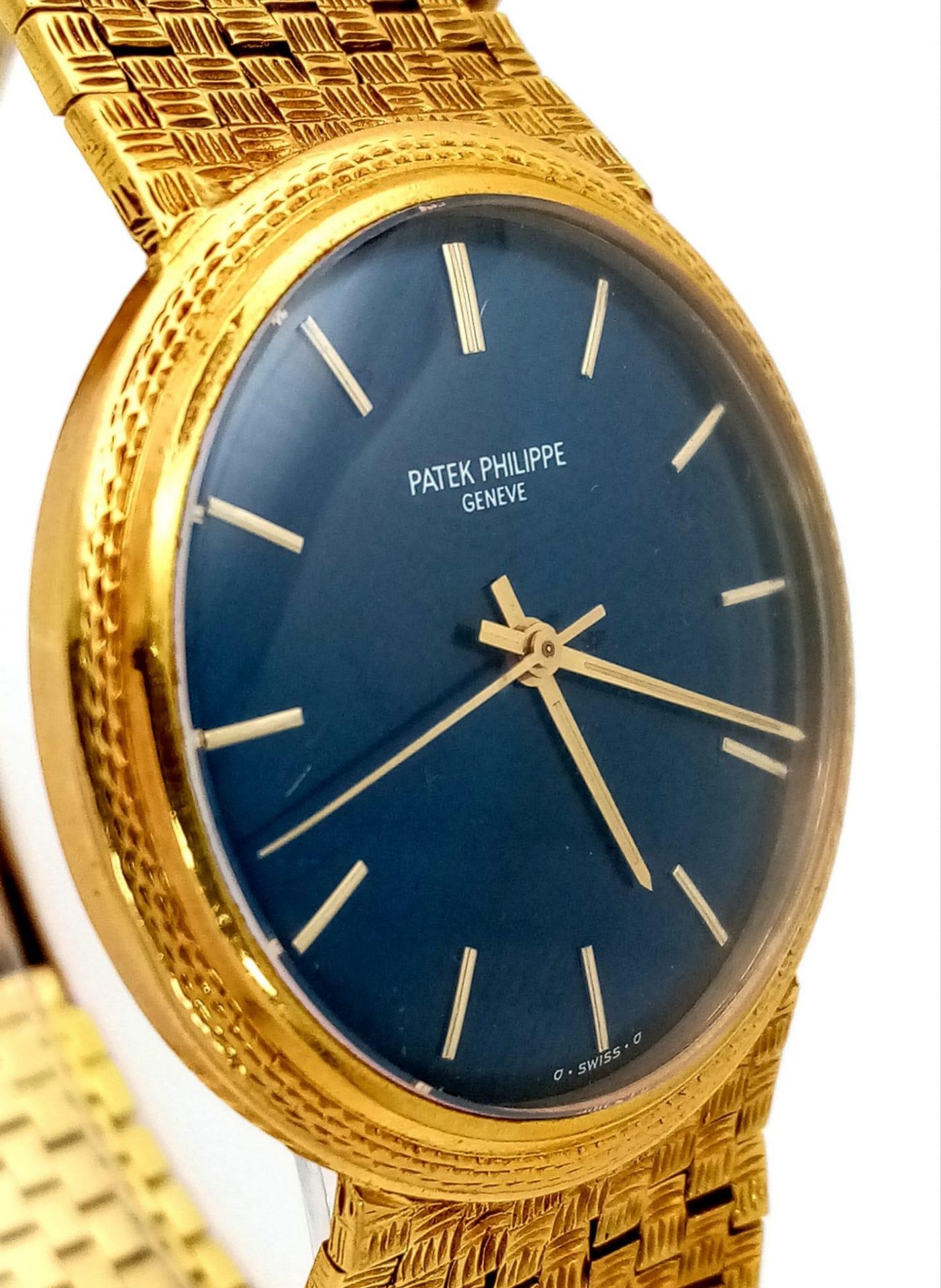A SHOW STOPPING 18K GOLD PATEK PHILIPPE GENTS WATCH WITH BLOCK LINK SOLID 18K GOLD STRAP, AMAZING - Image 2 of 8