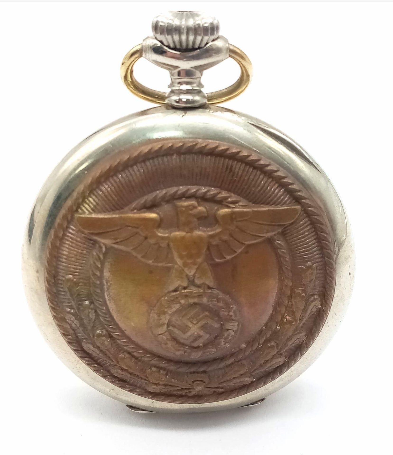 3rd Reich “Brown Shirts” Pocket Watch. 1930’s Swiss Made Pocket Watch with the buckle centre from - Image 2 of 6