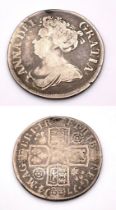 A 1714 Anne I Silver Coin. Roses and Plumes. Fourth bust. Please see photos for conditions.