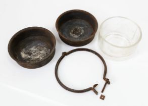 WW1 French Metal Food Container with glass dish inside.