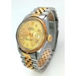 A Rolex Oyster Perpetual Datejust Bi-Metal Gents Watch. 18k gold and stainless steel bracelet and