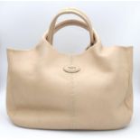 A Tod's Sand Tote Bag. Leather exterior, with two handles, magnetic top closure and five