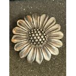 Vintage Chunky SILVER FLOWER RING. Art Deco style with full UK hallmark. Complete with ring box.