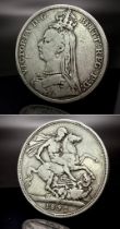 A 1892 British Silver Crown Coin in wonderful condition. A fine example of an historic, and sought