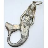 A VINTAGE STERLING SILVER FANCY MERMAID PENDANT. 4.5CM. 14G