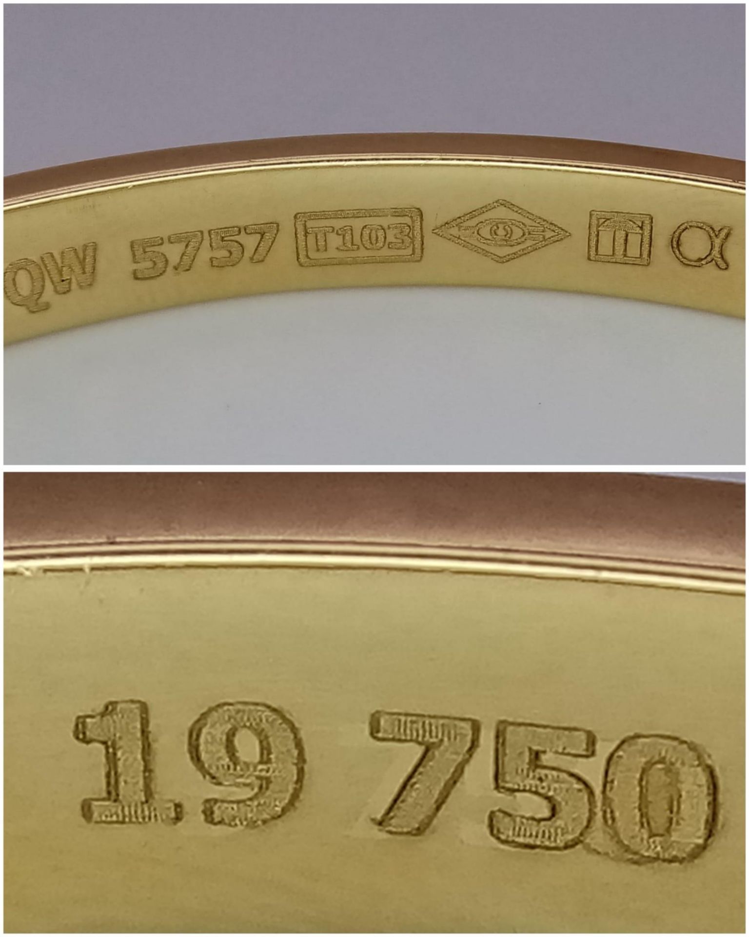 AN 18K YELLOW GOLD CARTIER STYLE LOVE BANGLE. 35.7G - Bild 3 aus 3