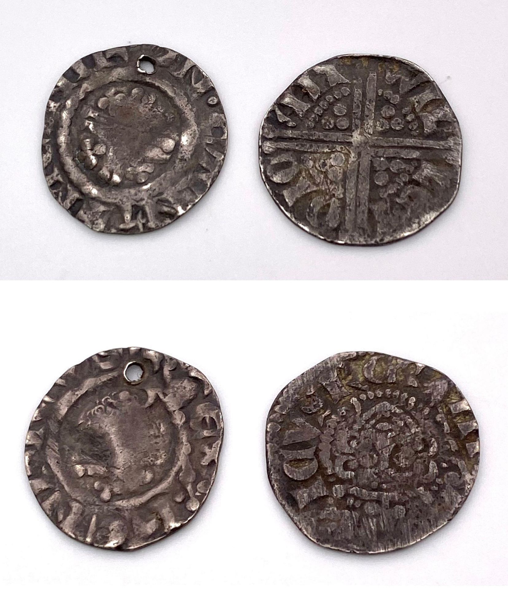 Two Ancient British Silver Hammered Coins - Henry III penny - Canterbury mint. Richard I penny -