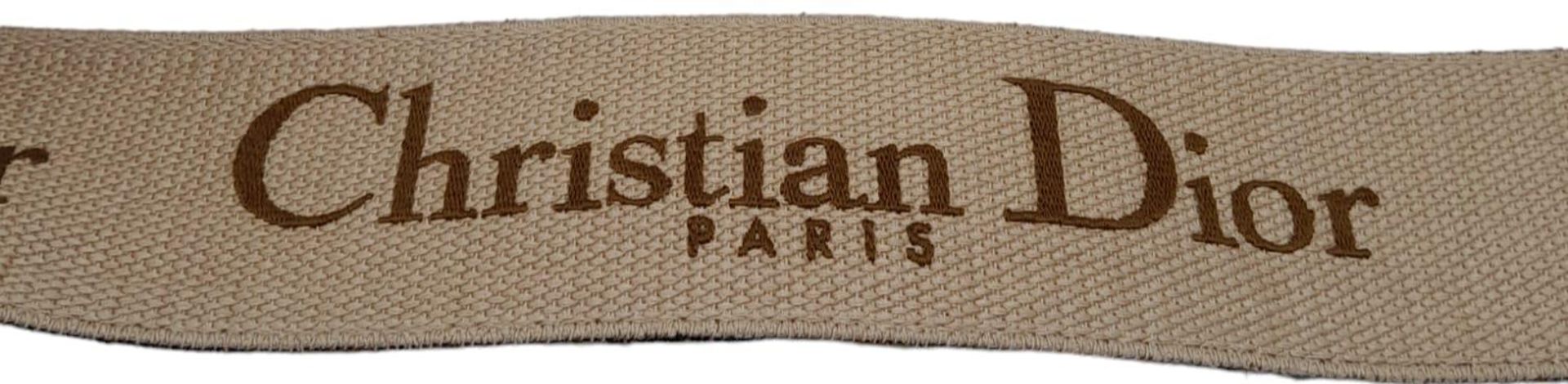 Christian Dior Saddle Handbag. Brown monogrammed velvet bag with gold tone hardware. Additional, - Image 8 of 9