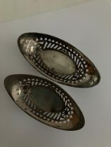 Fabulous pair of Antique SILVER BON BON BASKETS with beautiful openwork design. Clear hallmark for