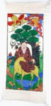 Superb Antique Chinese 19th Century Painting on heavy Chinese paper. Subject is SHOULAO riding a