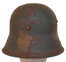 WW1 Imperial German M17 Camouflage Helmet with Liner.