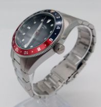 A Rotary GMT Pepsi Bezel Automatic Gents Watch. Stainless steel bracelet and case - 42mm. Black dial