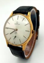 A Men’s Gold Tone Certina Club 2000 Manual Wind Watch. Good Working Order. 36mm Including Crown.