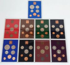 A Wonderful Collection of Royal Mint UK Coins. Nine sets from 1972 -1980, seven of which are PROOF