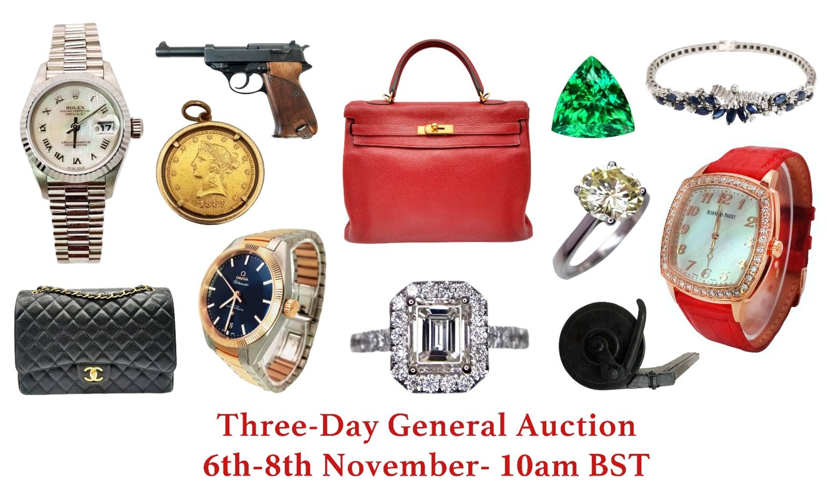 Three-Day General Auction (Jewellery, Watches, Designer Items, Militaria, Antiques and Collectables)