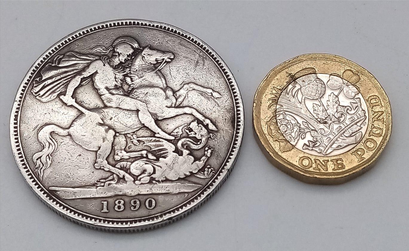 1890 Queen Victoria Jubilee Head Silver Crown Coin. Comes in display case. Weight: 27.7g - Image 2 of 3