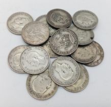 A Parcel of 15 Pre-1957 Silver Shillings. Date Range 1921-1946. 83.67 Grams