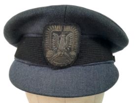 WW2 Royal Airforce Cap with Polish Airforce Bullion Badge.
