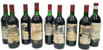 9 Bottles of Red Bordeaux Consisting of: 2 x Chateau Bellegrave Cru Bourgeois 1983. 7 x Chateau