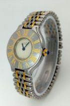 A LADIES MUST DE CARTIER 21 AN EARLY 1990'S MODEL THAT NEEDS THE BEZEL REPOLISHING 28mm a/f