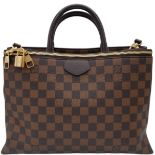 A Louis Vuitton Damier Ebene Brampton Handbag. Leather exterior with two rolled leather handles,