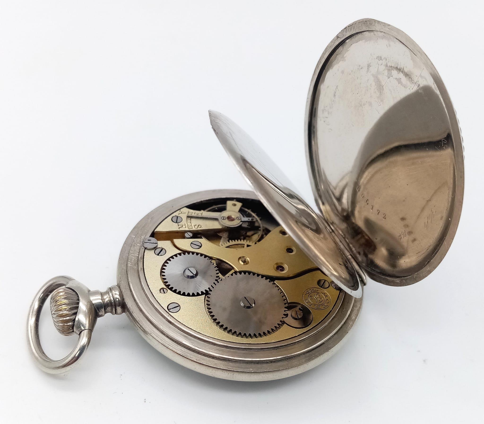 3rd Reich S.A Pocket Watch with Swiss movement by Moreis. Good working order. - Image 4 of 9