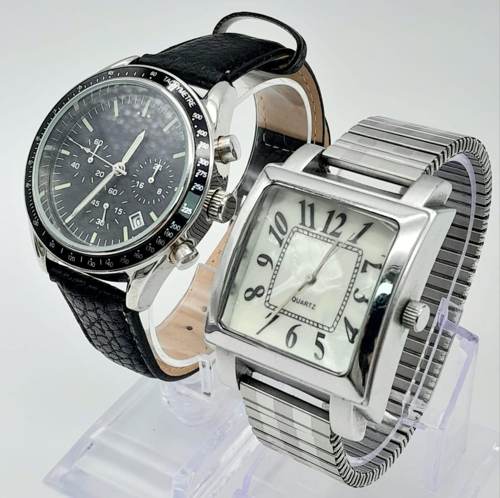 Two Men’s Quartz Stainless Steel Watches. 1) A Homage 1990’s US Astronaut Watch (Omega Moon Watch - Bild 2 aus 5