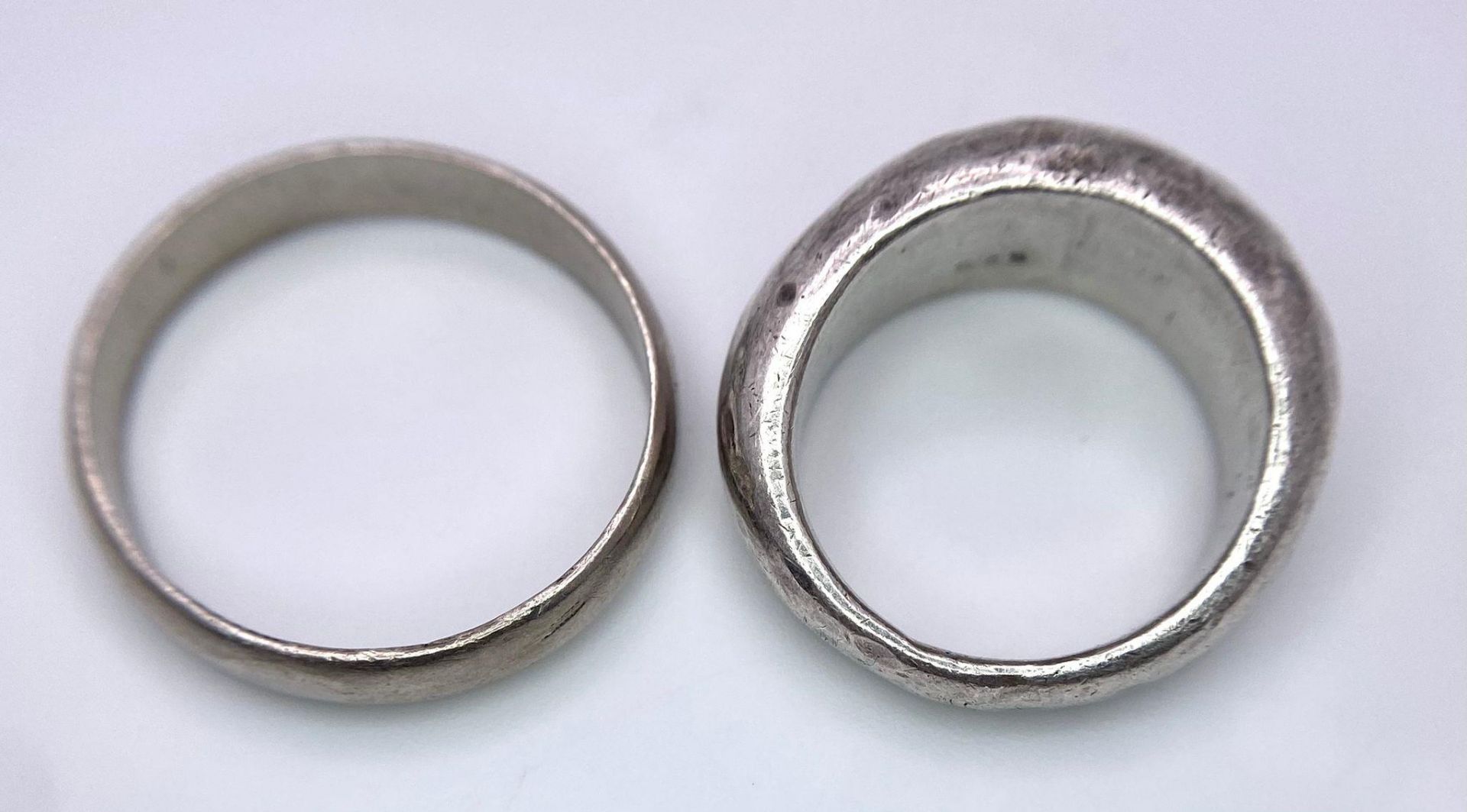 2X 925 silver band rings. Total weight 16.4G. Both sized X. - Image 4 of 6