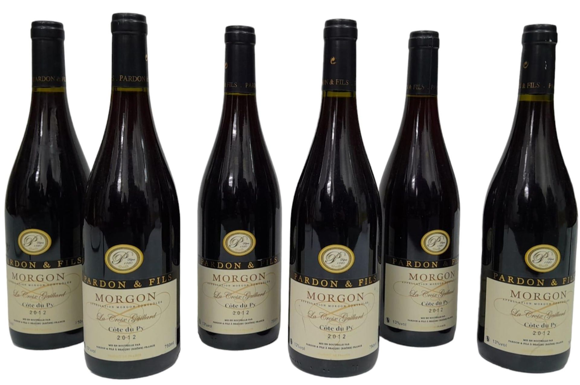 6 Bottles of Morgon Cote Du Py Domaine Pardon et Fils 2012 Cru Beaujolais.