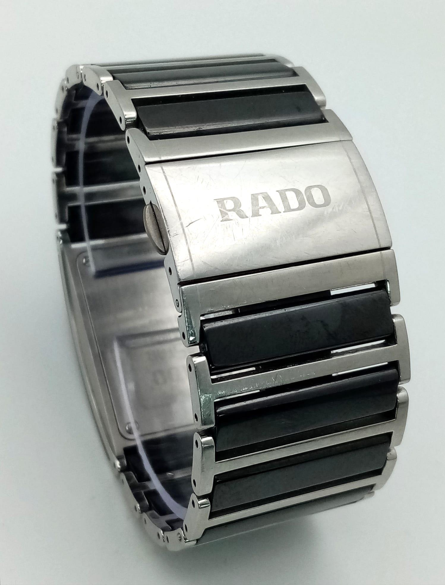 A Rado Diastar Jubile Quartz Unisex Watch. Stainless steel, ceramic bracelet and rectangular - Image 12 of 23