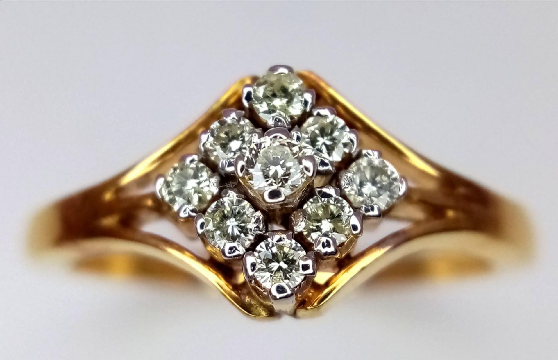 A 18K YELLOW GOLD DIAMOND RING 3.2G SIZE N 1/2 ref: H 5001