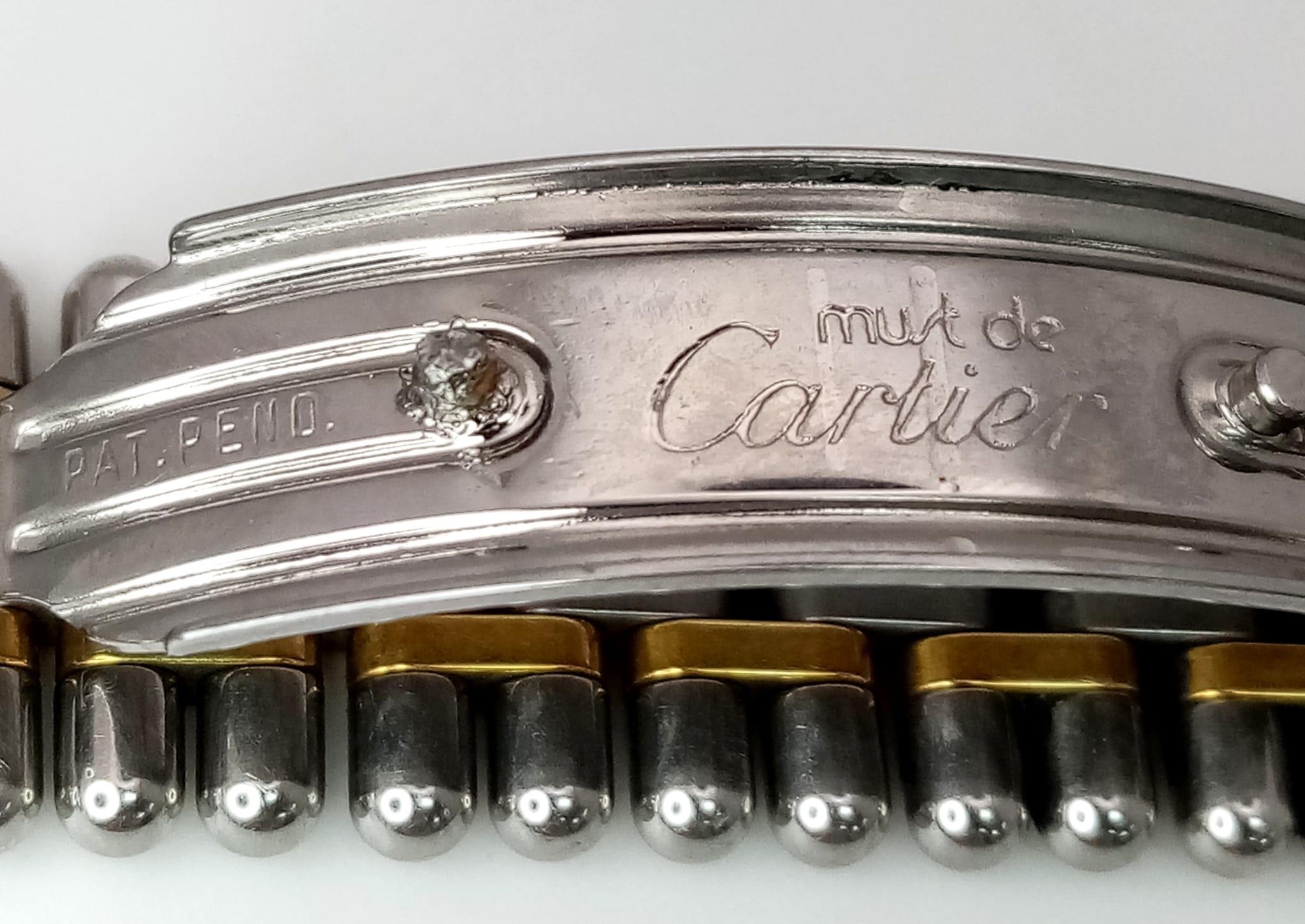 A LADIES MUST DE CARTIER 21 AN EARLY 1990'S MODEL THAT NEEDS THE BEZEL REPOLISHING 28mm a/f - Image 7 of 7
